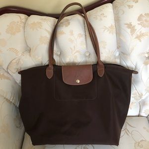 LONGCHAMP Large Le Pliage Tote (Brown)
